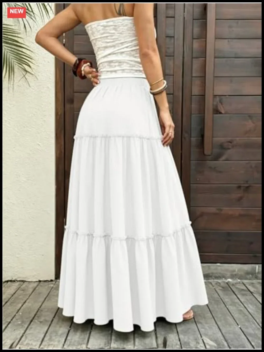 Maxi Skirt for Women 2026 Summer Tiered Pleated Ruffle Flowy Boho Long Skirt